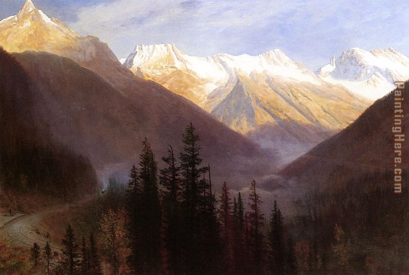 Sunrise at Glacier Station painting - Albert Bierstadt Sunrise at Glacier Station art painting